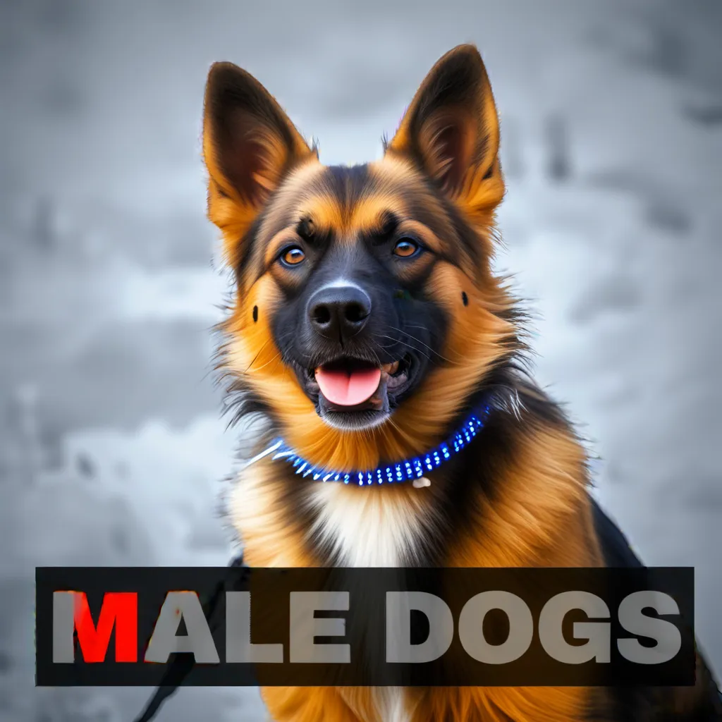 Más de 100 Nombres para Perros Únicos, Increíble y Original 2 Imagen de un perro macho fuerte con una lista de nombres poderosos y originales.
